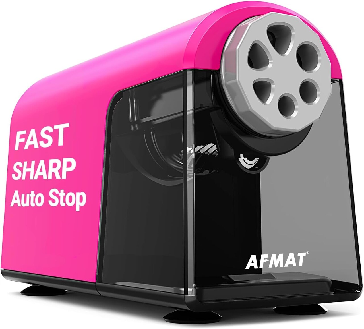 Electric Pencil Sharpener Heavy Duty, 6 Holes, Auto Stop Pencil Sharpeners for School, Classroom Electric Sharpener for 6-11Mm Pencils, 7000 Sharpening Times, Pink